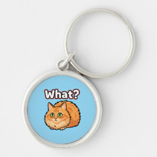 Lustige schockierte Ingwerkatze Was? Meme Metall-S Schlüsselanhänger