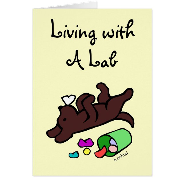 Lustige Schokoladen-Labrador-Cartoon-Illustration (Vorne)