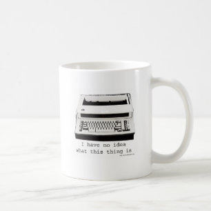 Lustige Schreibmaschinen-Verwirrung-Slogan Kaffeetasse