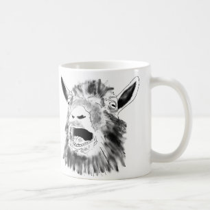 Lustige schreiende Ziegenzeichnung skurrile Tierku Kaffeetasse