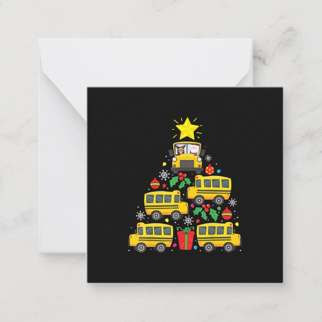 lustige Schulbusfahrer Weihnachtsbaumschmuck Mitteilungskarte (Vorderseite)