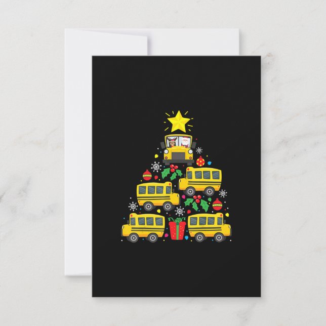 lustige Schulbusfahrer Weihnachtsbaumschmuck RSVP Karte (Vorderseite)