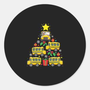 lustige Schulbusfahrer Weihnachtsbaumschmuck Runder Aufkleber