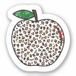 Lustige Schule Tierprint Apfel Schule Lehrer  Aufkleber