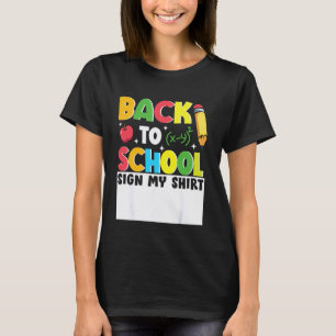 Lustige Schüler Lehrer Unterschrift Kinder Zurück T-Shirt