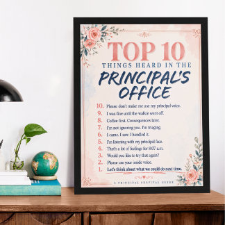Lustige Schulleiter Top 10 Bürosprüche Poster