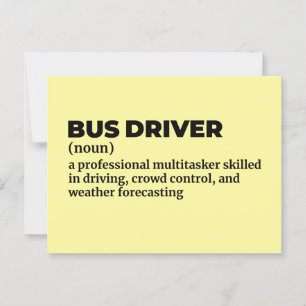 Lustige Schultransportfahrer-Definition Postkarte