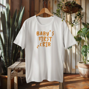 Lustige Schwangerschaft Baby Fingerabdruck Orange T-Shirt