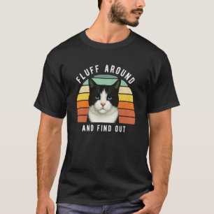 Lustige Schwarz-Weiß-Katze Sarkastischer Humor Fla T-Shirt