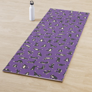 Lustige Schwarz-Weiß-Katzen machen Muster-Yoga-Mat Yogamatte