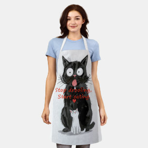 Lustige Schwarz-Weiß-Katzen-Schürze Schürze