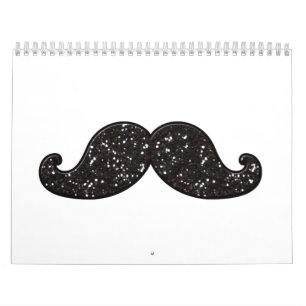 LUSTIGE SCHWARZE GLITZER-SCHNURRBART KALENDER