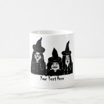lustige schwarze Hexen beängstigend zwischen Spaß