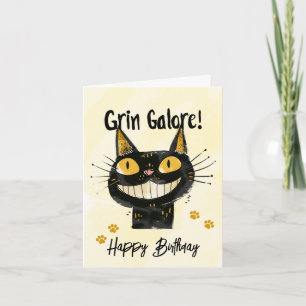 Lustige schwarze Katze Alles Gute zum Geburtstag K Einladung