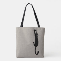 Lustige schwarze Katze, die an | humorvoller