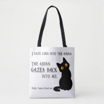 Lustige schwarze Katze Eltern Nietzsche Zitat Tote