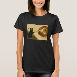 Lustige schwarze Katze erreicht Pfote Kunst Meme-G T-Shirt