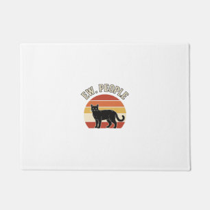 Lustige schwarze Katze Ew Leute Vintage Retro Desi Fußmatte