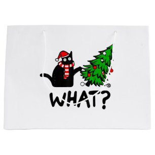 Lustige schwarze Katze Geschenk schiebt Weihnachts Große Geschenktüte