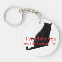 Lustige schwarze Katze Meme Ich werde dich finden