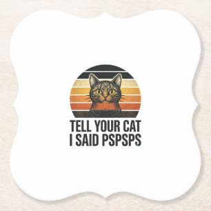 Lustige schwarze Katze Pspsps Vintage-Sonnenunterg Untersetzer