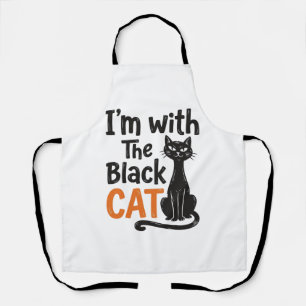Lustige schwarze Katze Vintage-Stich Halloween-Des Schürze