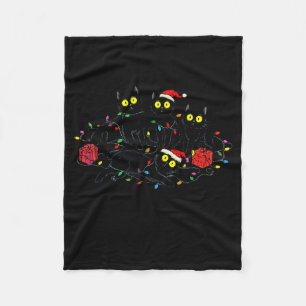 Lustige schwarze Katze Was_ Weihnachtsbaum Meme Xm Fleecedecke