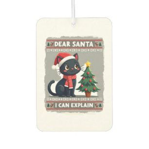 Lustige schwarze Katze Weihnachten Lieber Santa, i Autolufterfrischer