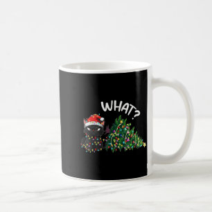 Lustige schwarze Katze Weihnachtsbaum Frohe Weihna Kaffeetasse