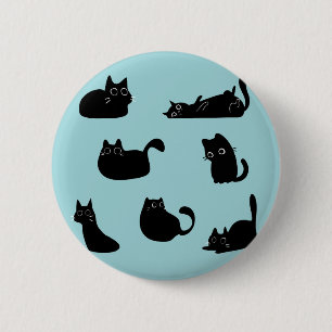 Lustige schwarze Katzen Button