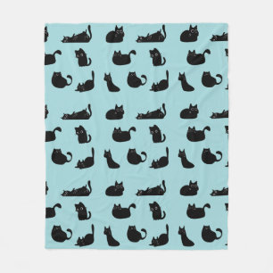 Lustige schwarze Katzen Fleecedecke