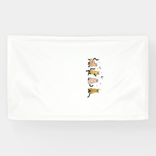 Lustige schwarze Katzen Gespenst Halloween Muster Banner