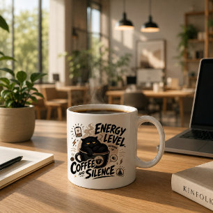 Lustige schwarze Katzen-Kaffeetasse für Introverti Kaffeetasse