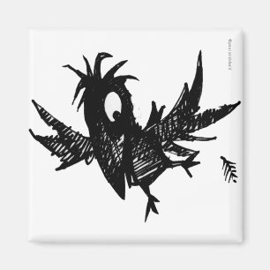 Lustige schwarze Krähe Magnet