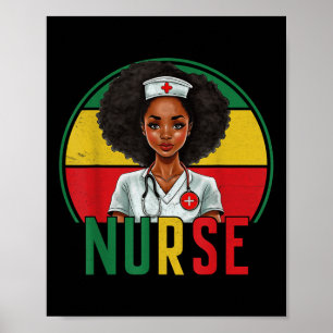 Lustige schwarze Krankenschwester Melanin Stolz Vi Poster