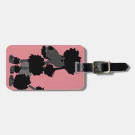 Lustige schwarze Pudel-Kunst-Vorlage Gepäckanhänger