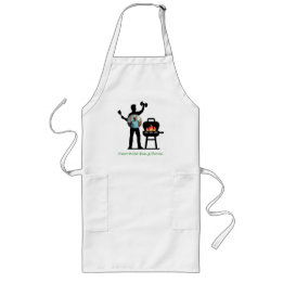 Lustige schwarze Silhouette Grill-Vater Fitness-Fo Lange Schürze