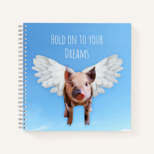 Lustige Schweine Könnten Fliegen Halte an Träumen Notizbuch