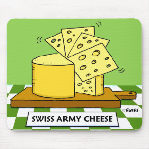 Lustige Schweizer Armee-Käse-Cartoon-Mausunterlag Mousepad