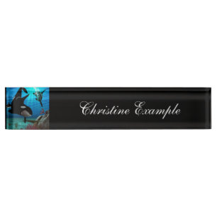 Lustige Schwertwale Namensplakette