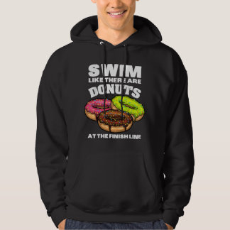Lustige Schwimm-Donut-Männer Frauen Schwimmer Spor Hoodie