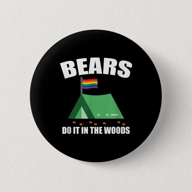 Lustige Schwule Camping Lgbt Pride Bears  Button (Vorderseite)