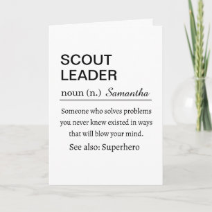 Lustige Scout-Leiter-Definitionskarte als Dankesch Karte