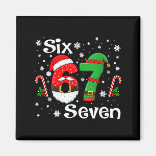 Lustige Sechs Sieben 67 Meme 6 7 Elf Santa Weihnac Magnet