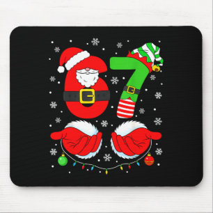 Lustige Sechs Sieben 67 Meme 6 7 Elf Santa Weihnac Mousepad