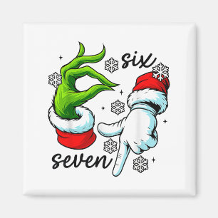 Lustige Sechs Sieben 67 Meme 6 7 Weihnachtself Han Magnet