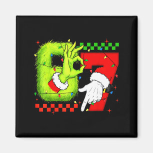 Lustige Sechs Sieben 67 Meme 6 7 Weihnachtselfen H Magnet
