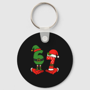 Lustige Sechs Sieben 67 Meme 6 7 Weihnachtselfen H Schlüsselanhänger