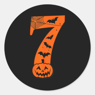 Lustige Sechs Sieben 6 7 Meme-Design Paare Hallowe Runder Aufkleber