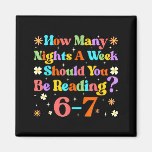 Lustige Sechs Sieben 6 7 Meme Lehrer Design Lesen Magnet